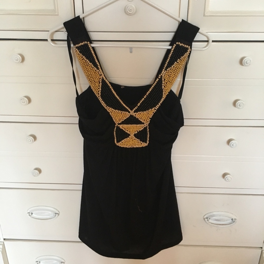 Body central beaded tank top, size small